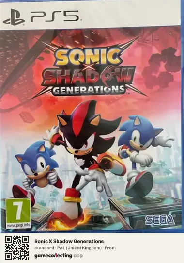 Sonic X Shadow Generations PlayStation 5, United Kingdom box front