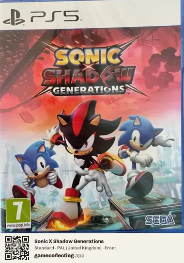 Sonic X Shadow Generations PlayStation 5, United Kingdom box front