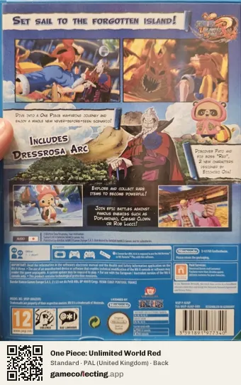 One Piece: Unlimited World Red Nintendo Wii U, United Kingdom box back