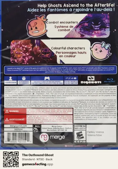 The Outbound Ghost PlayStation 4, NTSC box back