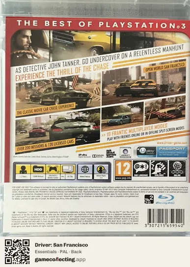 Driver: San Francisco PlayStation 3, PAL box back