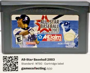 All-Star Baseball 2003 Game Boy Advance, NTSC cartridge label