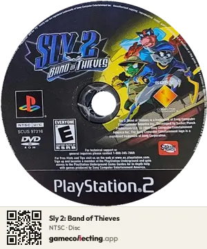 Sly 2: Band of Thieves PlayStation 2, NTSC disc