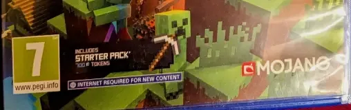 Minecraft, the PEGI square on its front