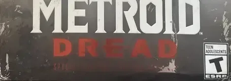 Metroid Dread, the ESRB box on its front