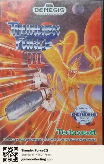 Thunder Force III Sega Mega Drive / Genesis, NTSC box front