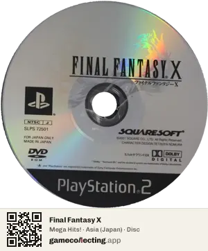 Final Fantasy X PlayStation 2, Asia disc