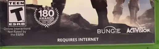 Destiny, the ESRB box on its front