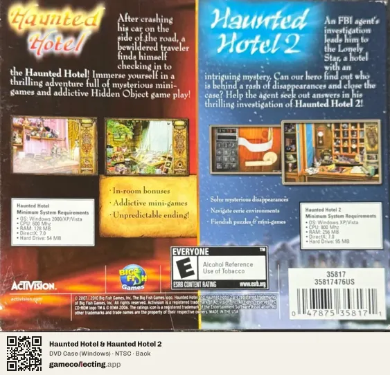 Haunted Hotel & Haunted Hotel 2 Computer, NTSC box back