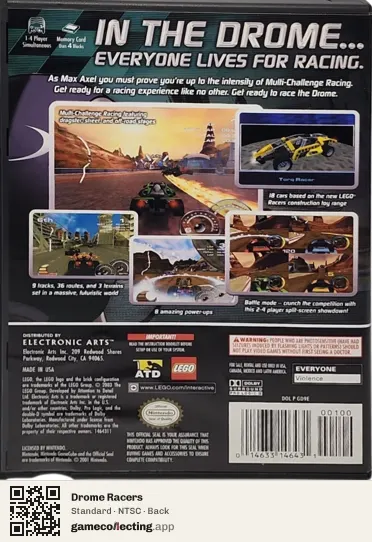 Drome Racers Nintendo GameCube, NTSC box back