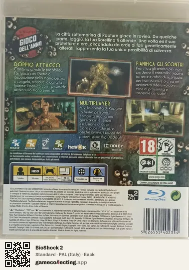 BioShock 2 PlayStation 3, Italy box back