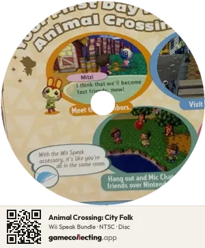 Animal Crossing: City Folk Nintendo Wii, NTSC disc