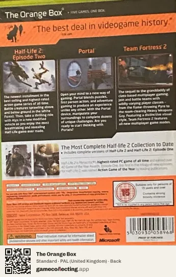 The Orange Box Xbox 360, United Kingdom box back