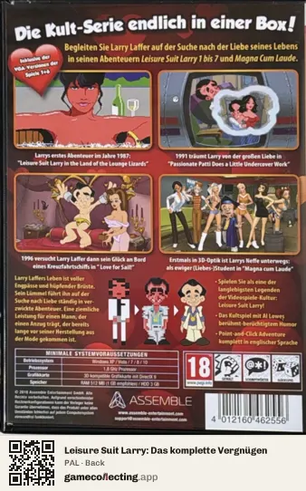 Leisure Suit Larry: Das komplette Vergnügen Computer, PAL box back
