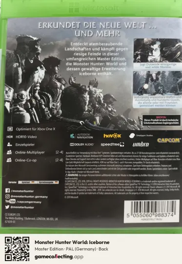Monster Hunter World: Iceborne Xbox One, Germany box back
