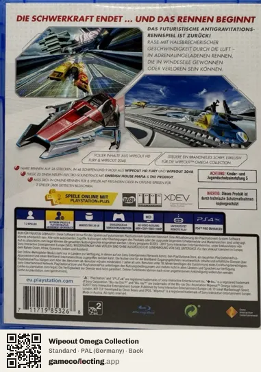Wipeout Omega Collection PlayStation 4, Germany box back