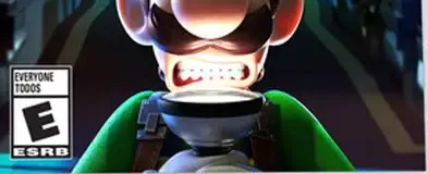 Luigi's Mansion 3, the ESRB box on its front