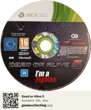 Dead or Alive 5 Xbox 360, PAL disc