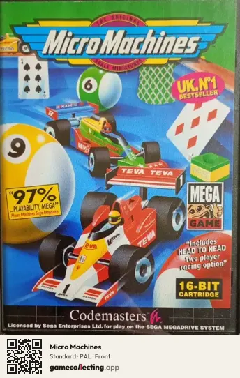 Micro Machines Sega Mega Drive / Genesis, PAL box front