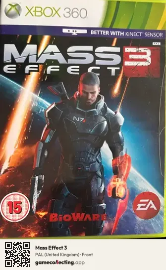 Mass Effect 3 Xbox 360, United Kingdom box front