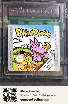 Rhino Rumble Game Boy Color, PAL cartridge label