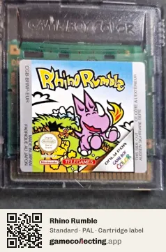 Rhino Rumble Game Boy Color, PAL cartridge label