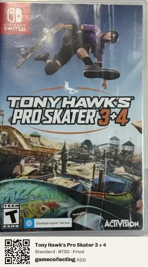 Tony Hawk's Pro Skater 3 + 4 Nintendo Switch, NTSC box front