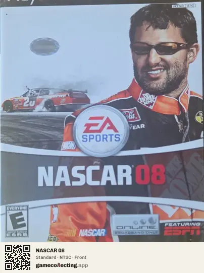 NASCAR 08 PlayStation 2, NTSC box front