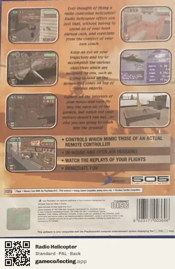 Radio Helicopter PlayStation 2, PAL box back