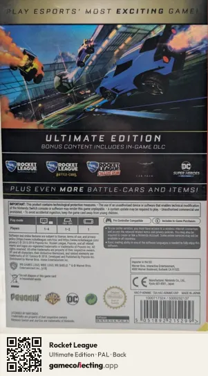 Rocket League Nintendo Switch, PAL box back