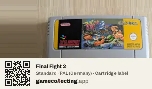 Final Fight 2 Super Nintendo Entertainment System, PAL cartridge label