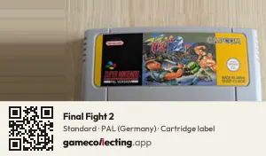 Final Fight 2 Super Nintendo Entertainment System, PAL cartridge label