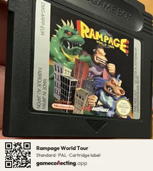 Rampage World Tour Game Boy Color, PAL cartridge label