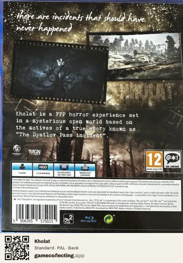 Kholat PlayStation 4, PAL box back