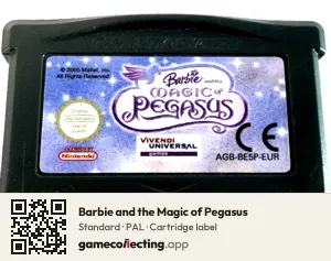 Barbie and the Magic of Pegasus Game Boy Advance, PAL cartridge label