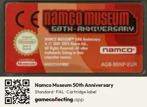 Namco Museum 50th Anniversary Game Boy Advance, PAL cartridge label