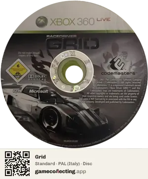 Grid Xbox 360, PAL disc