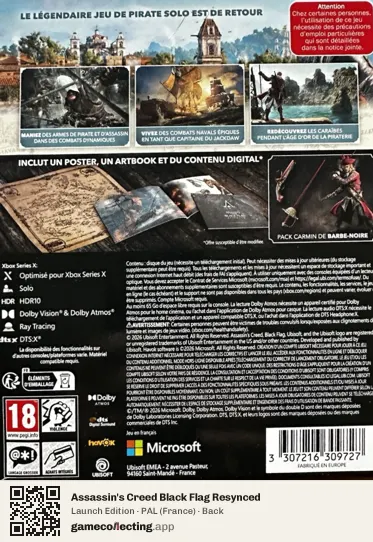 Assassin's Creed Black Flag Resynced Xbox Series X, France box back