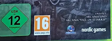 Arcania: Gothic 4, the USK square on its front