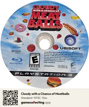 Cloudy with a Chance of Meatballs PlayStation 3, NTSC disc