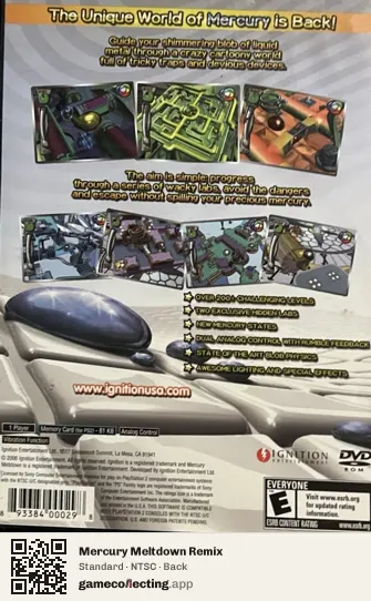 Mercury Meltdown Remix PlayStation 2, NTSC box back