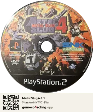 Metal Slug 4 & 5 PlayStation 2, NTSC disc