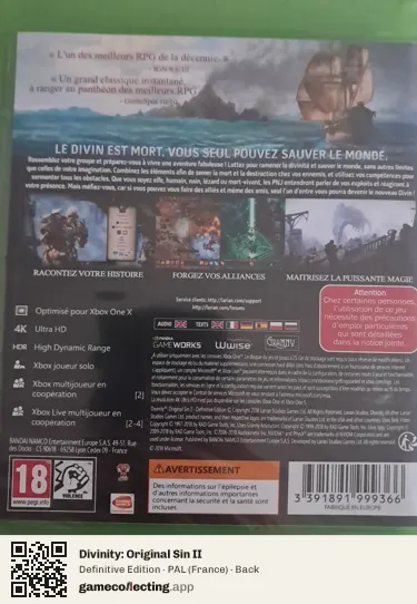 Divinity: Original Sin II Xbox One, France box back