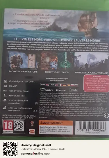 Divinity: Original Sin II Xbox One, France box back