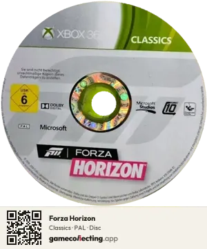 Forza Horizon Xbox 360, PAL disc