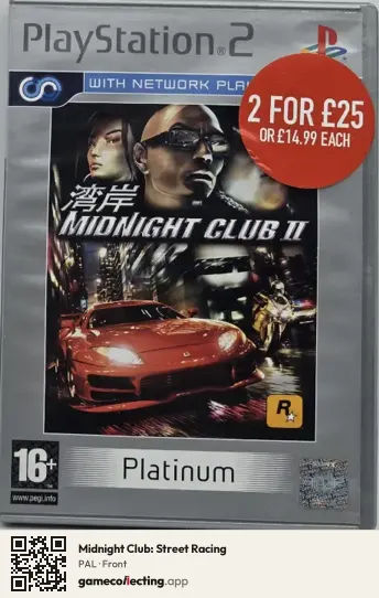 Midnight Club: Street Racing PlayStation 2, PAL box front
