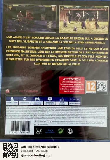 Gekido: Kintaro's Revenge PlayStation 4, PAL box back