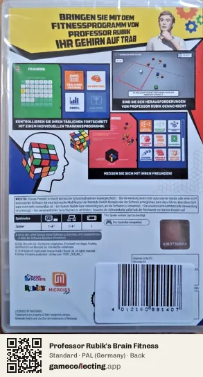 Professor Rubik's Brain Fitness Nintendo Switch, Germany box back