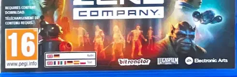 Star Wars Zero Company, the PEGI square on its front
