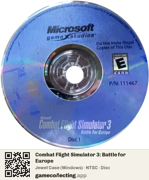 Combat Flight Simulator 3: Battle for Europe Computer, NTSC disc